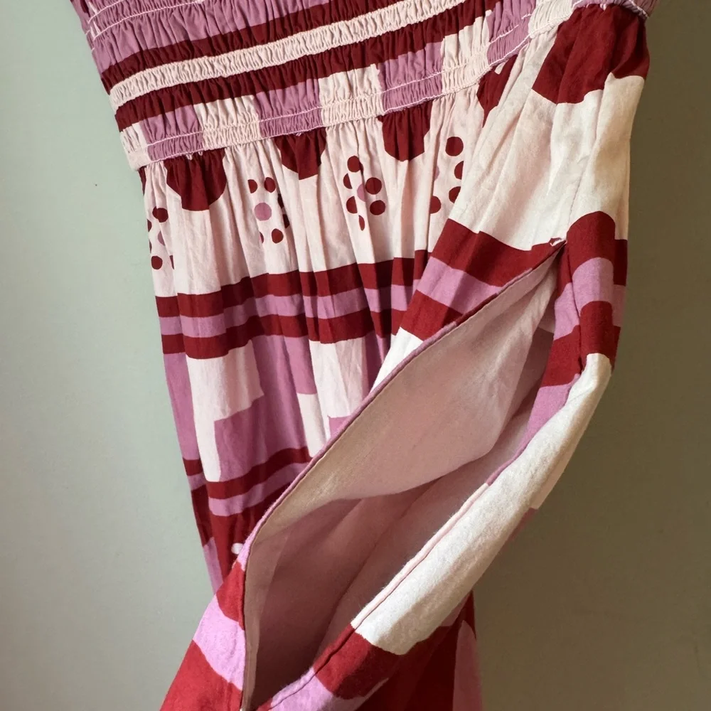Madewell Pink & Dark Pink Floral Smocked Mini Dress - Picture 7 of 11